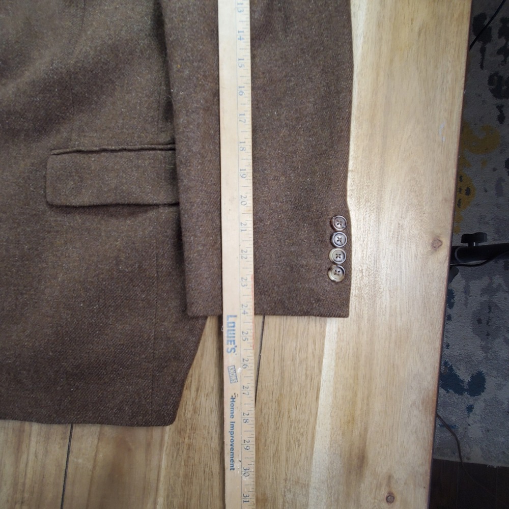 VTG Brooks Brothers Loro Piana Cashmere Blazer Mens 43R Brown Coarsehair Italy - Picture 8 of 13
